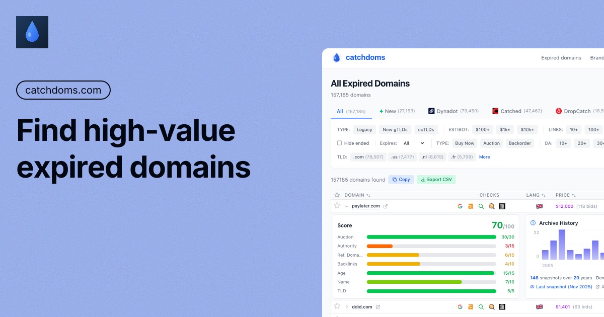 All Expired Domains - Expired Domain Finder